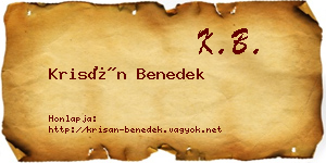 Krisán Benedek névjegykártya