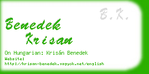benedek krisan business card